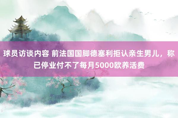 球员访谈内容 前法国国脚德塞利拒认亲生男儿，称已停业付不了每月5000欧养活费