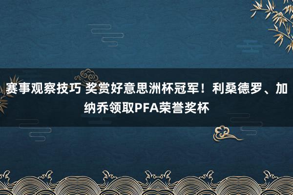 赛事观察技巧 奖赏好意思洲杯冠军！利桑德罗、加纳乔领取PFA荣誉奖杯